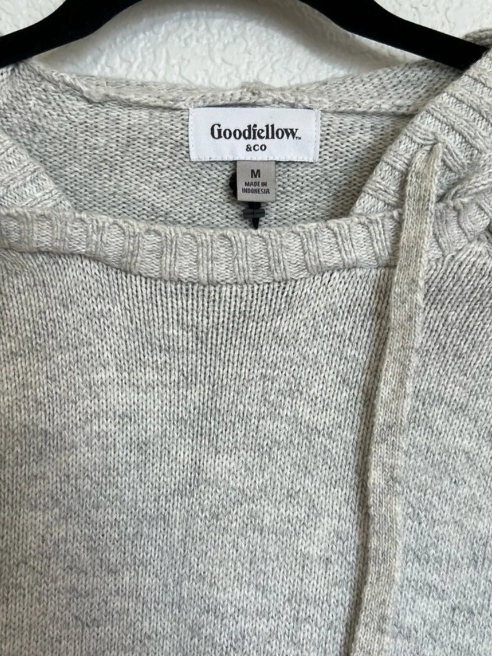 Goodfellow & Co Gray Marled Knit Hoodie Sweater | Soft Pullover | Size M